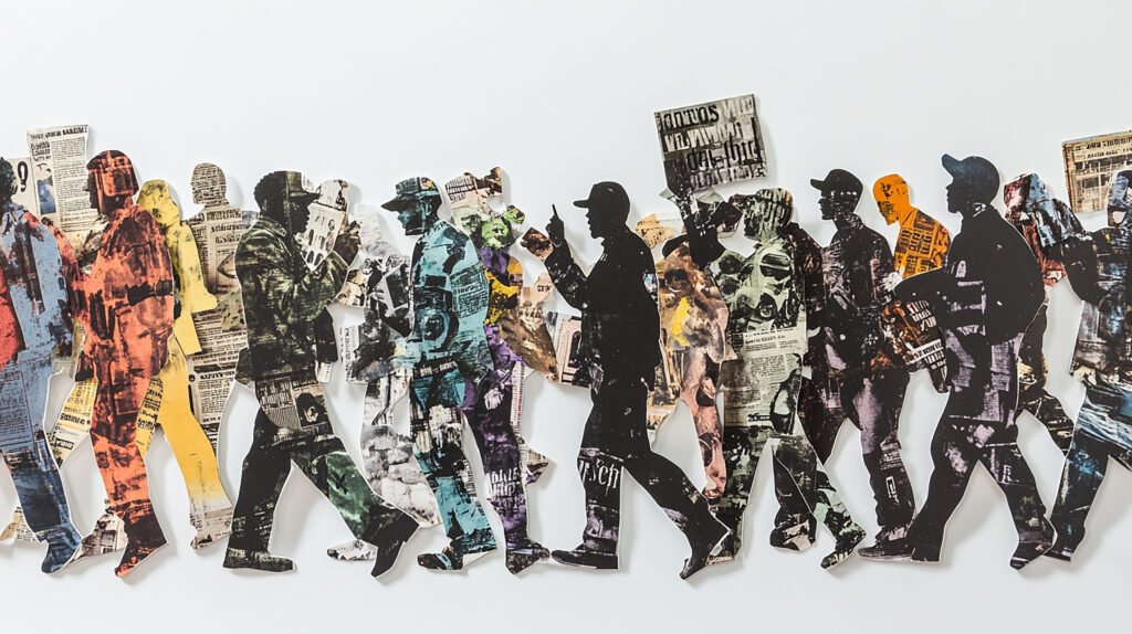 Cutouts magazine newspaper articles protests (2)
